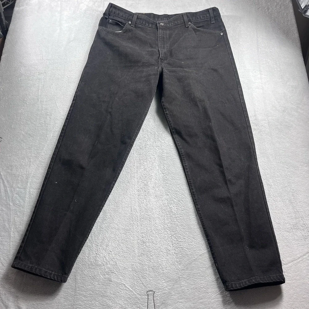 Vtg 96' Levis 550 USA Made 40x30 Mens Jeans Black Denim Relaxed Taper Orange Tab
